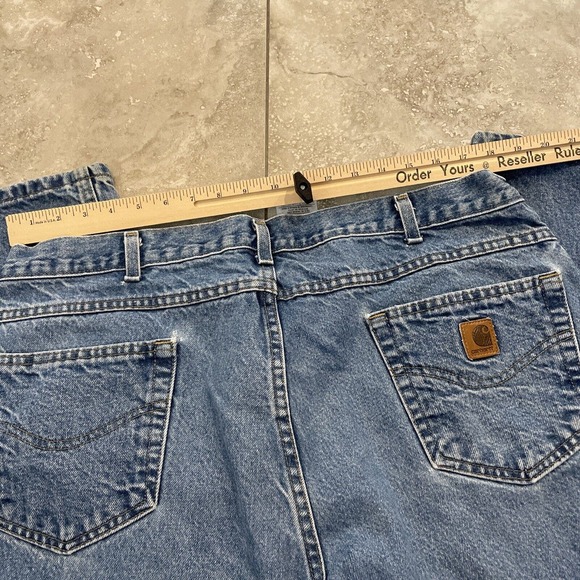 Carhartt Jeans Medium Wash Blue Denim Relaxed Fit 5 Pocket Men’s 42 x 30 - Picture 8 of 8
